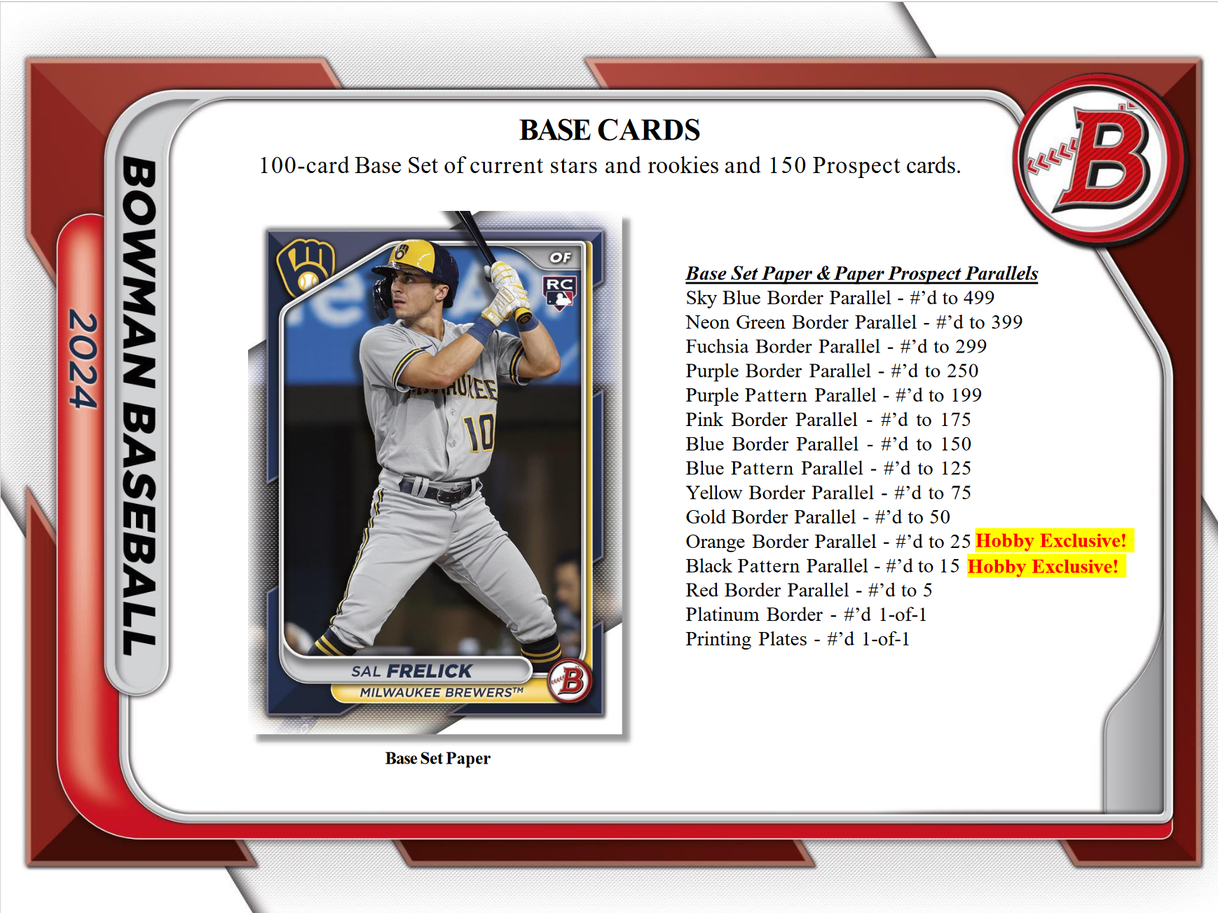 2024 Bowman Baseball Hobby Box w/ 2024 NSCC Exclusive Silver Pack